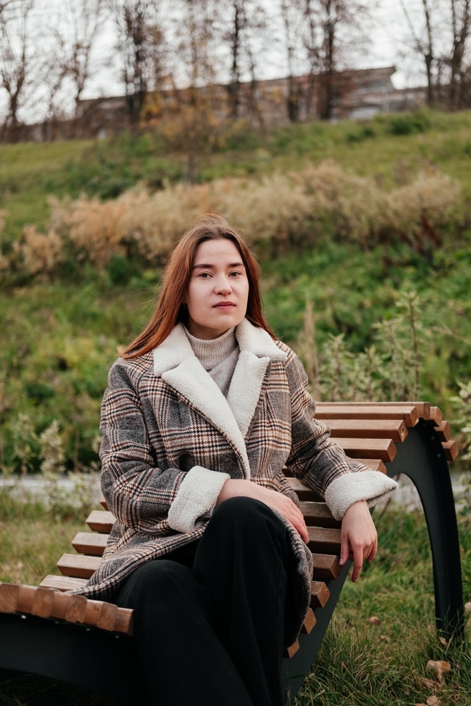Woman sitting outside